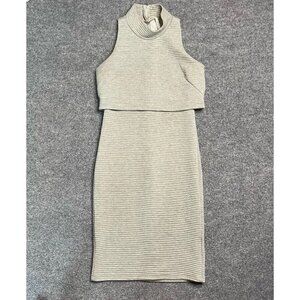 Sleeveless Ribbed Knit Dress - Cream